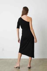 VELVET By Graham & Spencer Cailin Cut Out One Shoulder Dress S $218 F5