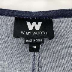 W by Worth Denim One Piece Dress Womens 14 Blue Utility Sleeveless Knee Length