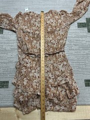 Express Dress Womens Small Brown White Floral Wrap Blouson New