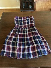 Abercrombie And Fitch Plaid Strapless Dress Medium