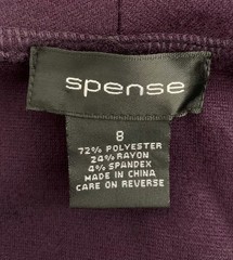 {SPENCE} Purple Midi Dress sz. 8 Cowl Neckline Sleeveless Stretch Pleat