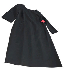 Spanx Classic Black Perfect Shift Midi Dress Zip Up Rayon Nylon Womens Sz XL NWT
