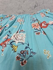 Maurices Womens Dress Size S Blue Floral Boho Smocked Mini Beach Festival