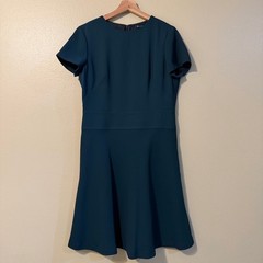 Brooks Brothers Dark Green Short Sleeve Fit and Flare Dress Size 8