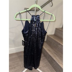 Express Women&rsquo;s XS Midnight Blue Sequin Slip Dress Cocktail Beachy Festival