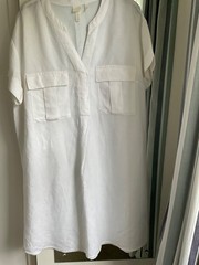 H& M White Line Blended Dress Size12/14