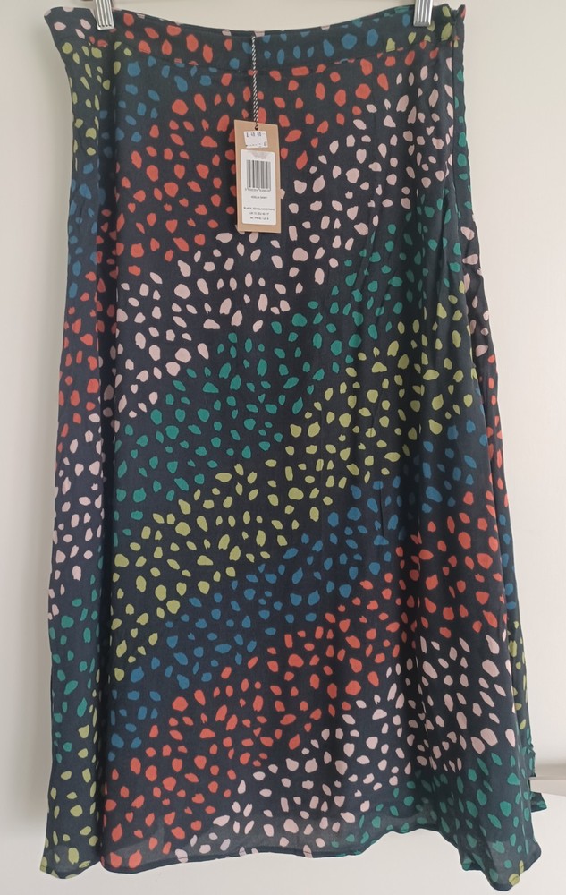 Sugarhill Brighton Black Seaglass Striped Skirt Size 12 Brand New With Tag