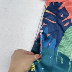 B.store Dress Womens S Multicolor Tropical Graphic Satin Short Sleeve Shift