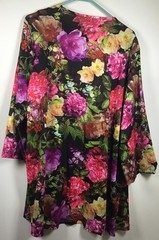 Slinky Brand Woman&rsquo;s Sleeveless Multicolor Floral 1X 2 Piece Dress Set