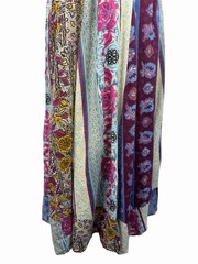 HANNAH 100% Cotton India Print Patchwork Midi Dress Purple Blue M Jeetish Import