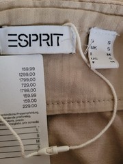 Esprit Structured Square Neck Fit & Flare Midi Dress Beige Sz Sm Cottagecore NWT