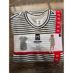 Member&rsquo;s Mark Black & White Striped Sandwash SunDress Relaxed Fit XS Side Pocket