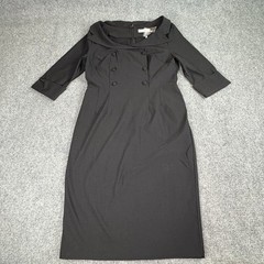 Muxxn Boutique Pencil Dress Womens XL Black Retro Pinup Double Breasted Elegant
