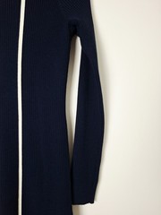 Reiss Kelli Ribbed Striped Mini Dress, Navy/Cream – Size M