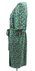 ModCloth Midi Dress Womens Size XL Green Floral Belted Fit Flare Pockets New