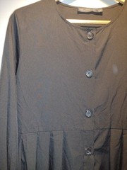 BLACK MAXI DRESS MED LONG CUFF SLEEVE BUTTON FRONT COSTUME COS PLAY MODEST NWT