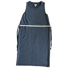 Garnet Hill Stretch TENCEL Jersey Knit Side Tie Sleeveless Midi Dress Blue XS