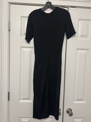 Et Ochs Womens The Isabelle Black Ruched Short Sleeve Midi Bodycon Dress 4, Zip