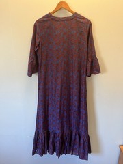 LIVRO Maxi Sundress Boho Floral Print Lined 3/4 Sleeve V Neck Coastal Women&rsquo;s XS