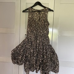 All Saints Ditzy Ezra Floral Dress Steampunk Rock Goth Cosplay Parachute Uk 10