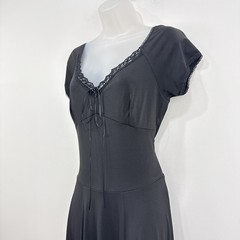 Monroe & Main Renaissance Dress S Black Babydoll Lace Trim Whimsigoth Milkmaid