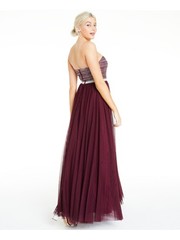 CITY STUDIO Womens Mesh Sleeveless Full-Length Formal Dress