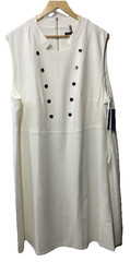 Tommy Hilfiger Women&rsquo;s Plus Size Mock Collar Sleeveless Dress Size 26W White