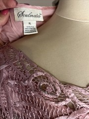 Soulmates C9128 Silk Lace beaded Garden Party Top Skirt dress Set Mauve pink XL