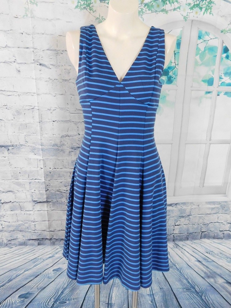 NWT Peter Som for DesigNation Blue Striped Empire Waist Fit & Flare Dress – 6