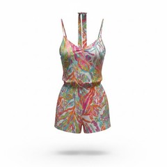 Lilly Pulitzer Deanna Silk Romper in Scuba To Cuba Size Large