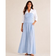 Universal Thread Light Blue Strapless Smocked Back Maxi Dress Size L