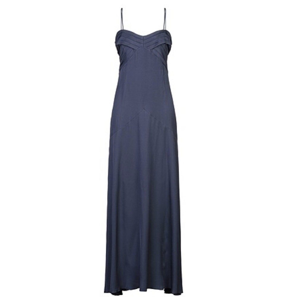 Patrizia Pepe $807 Sera Navy Blue Abito Maxi Dress Formal Made in Italy SILK