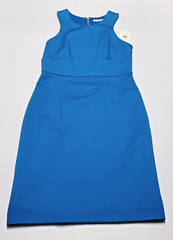 Trina Turk Robyn Blue Cocktail Sheath Dress Racerback Sleeveless Sz 8 NWT $278