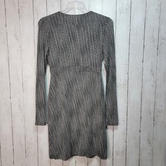 Athleta Black White Micro Dot Wrap It Up Faux Wrap Dress Women Size XS Comfort
