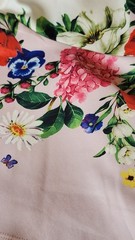 VENUS White Floral Rhinestone Embellished Ruffle Trim Sleeveless Dress Size M