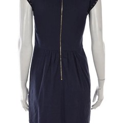 Rebecca Taylor black linen blend knee length studded shift dress size 6 b28