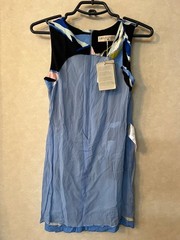 NWT authentic Emilio Pucci blue sleeveless mini dress US size 4 silk