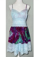 Rue 21 Tie Die Boho Lace Mini Dress * Size Medium * Y2K
