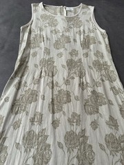Sundance Maxi Dress Small Sleeveless Floral Beige Green Cottagecore Made In USA