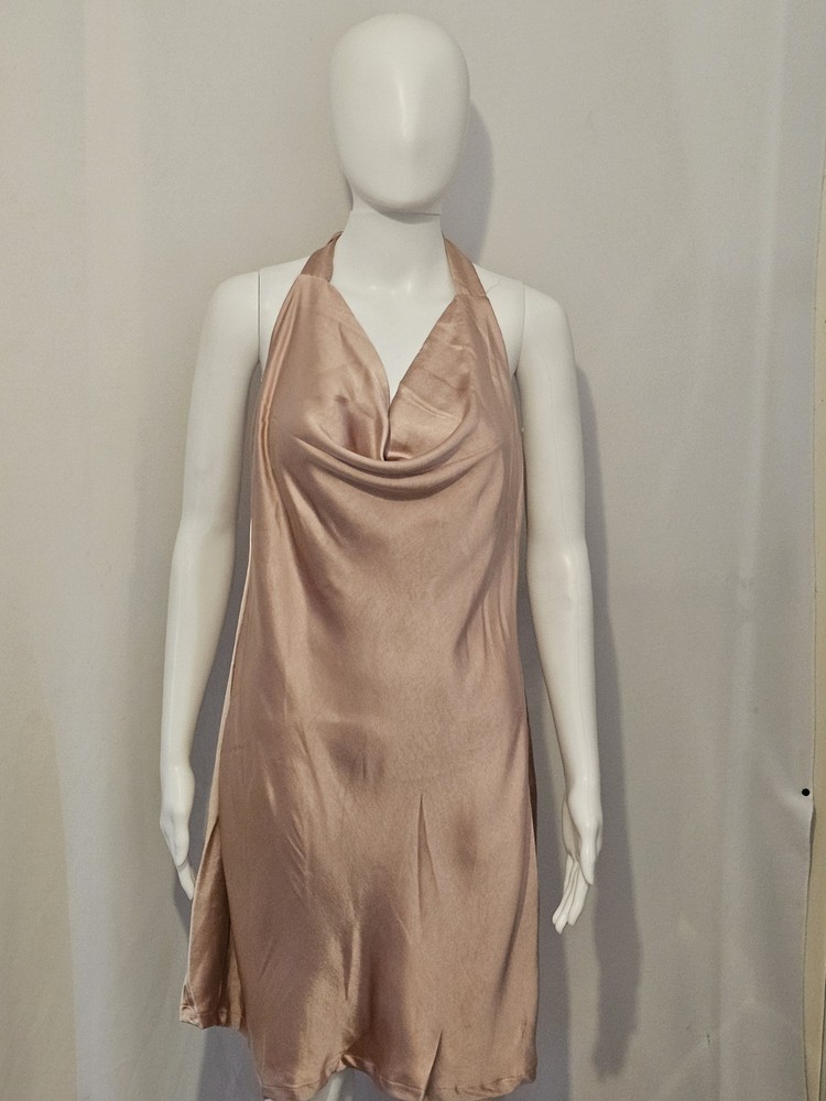 Pink Mini Dress With Draped Design Size 14 Women&rsquo;s Dress New And Tagged