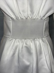 Akira Modern Chic Sleek Bodycon Structured White Satin Corset Blazer Dress SZ M