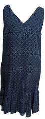 Lauren Ralph Lauren Sleeveless Summer Dress Blue Geometric Design Flowy Sz 14