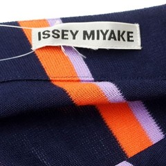 Used Issey Miyake ISSEY MIYAKE 2023 Fall Winter Striped Asymmetrical Dress Navy