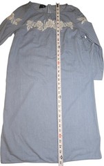 Jones New York blue denim embroidered floral bell sleeve shift dress Size 6