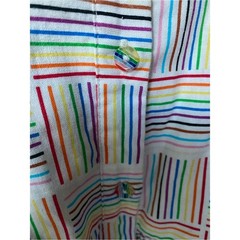 Pride collection rainbow stripe linen cotton button front tie dress size large