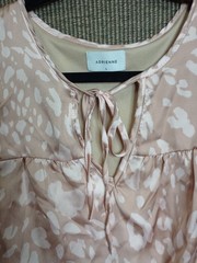 ADRIENNE Dress L Sleeveless flutter ruffle,tie-front keyhole,Tiered Bottom