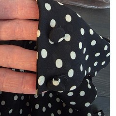 Vintage DATIANI Polka Dot Maxi Dress Size 12 Black White Retro Classy