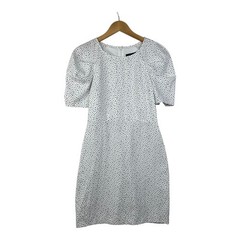 Banana Republic Dotted Scoop Neck Short Sleeve Dress size 0 White/Black