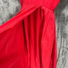 Vintage Nancy Johnson Red Cutwork Lace Dress Sz M Cotton Dolman Midi Cottagecore