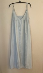 Kristensen Du Nord Slate Gray Slip On Lantern Maxi Dress Sz 3 L Cotton Pockets